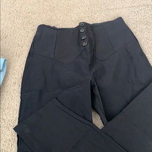 Black stretch pants zipper in back